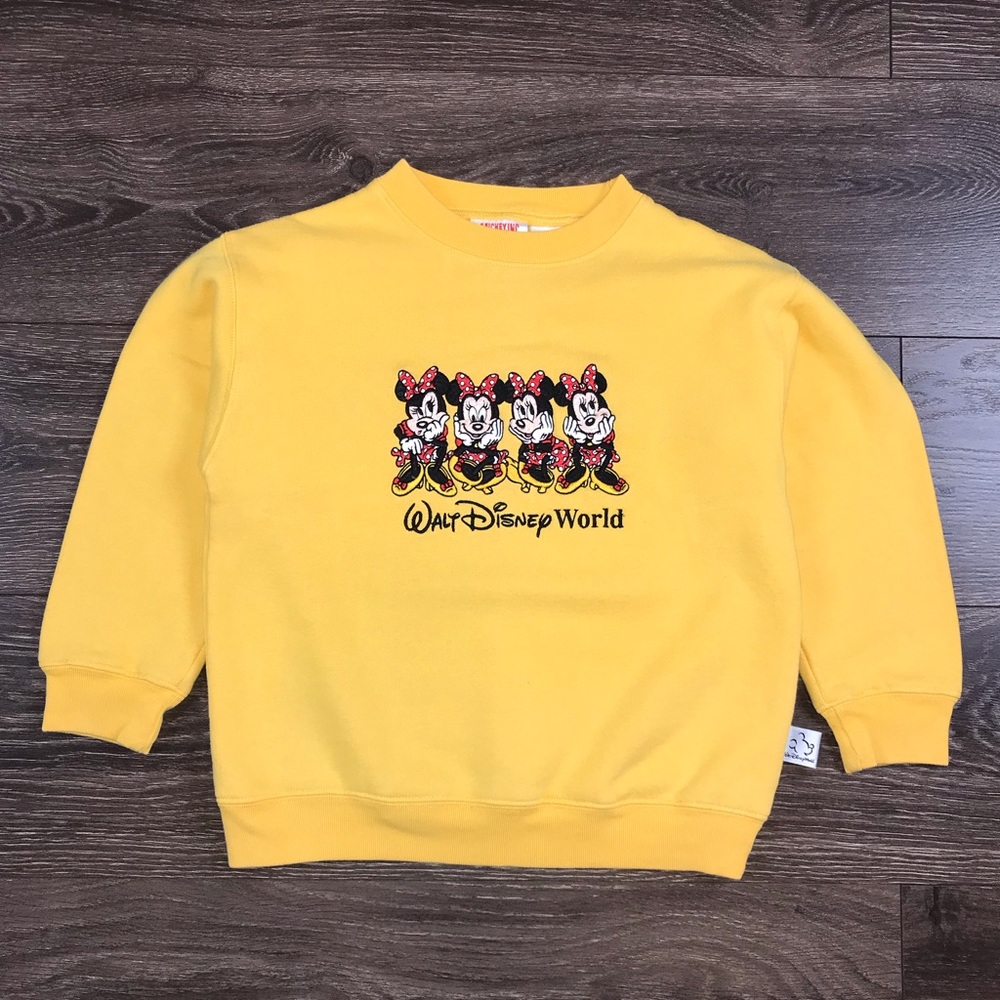 Mickey, Inc Kids Girls Minnie Mouse Walt Disney World Yellow Crewneck Sweater S6
